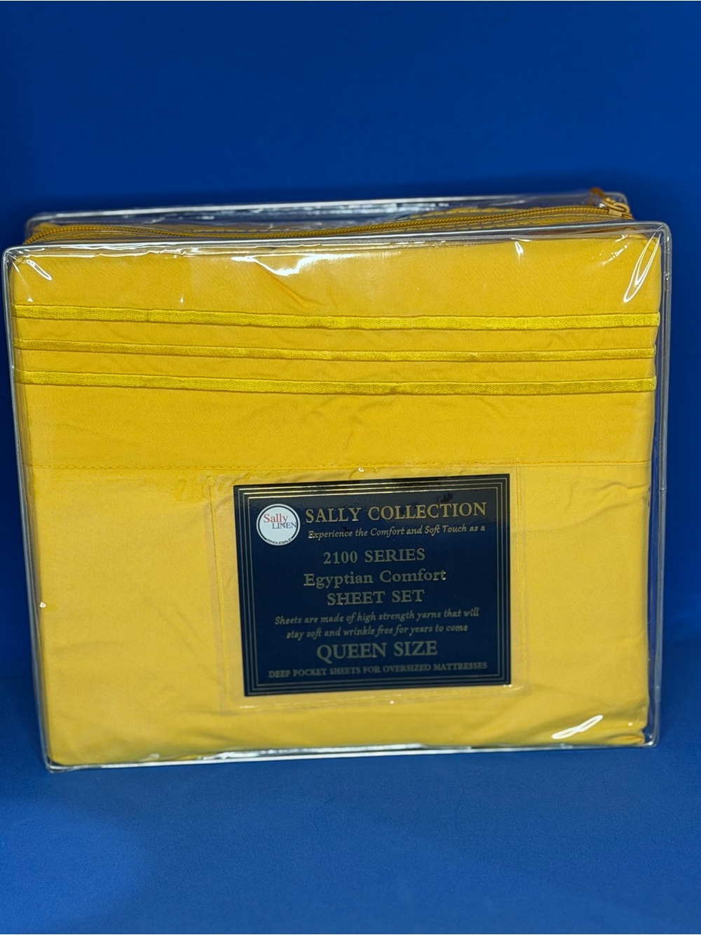 New Queen size sheet set 4PCS deep pocket Yellow color Egyptian Comfort